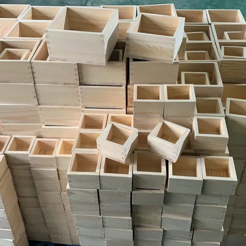 Japanese Masu Wooden Sake Cup Hinoki Wood Sake Cups Box