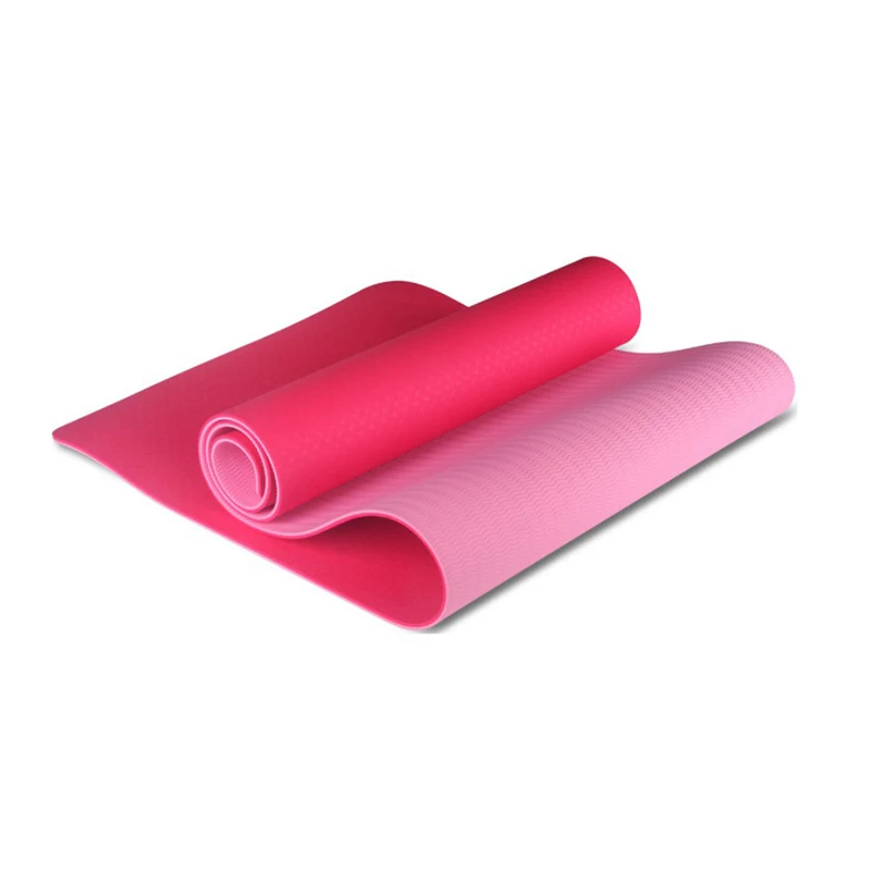 Double Layer Yoga Mat Eco Friendly Anti Slip TPE Yoga Mat Non Slip Pilates Yoga Mat for Stretching Exercise