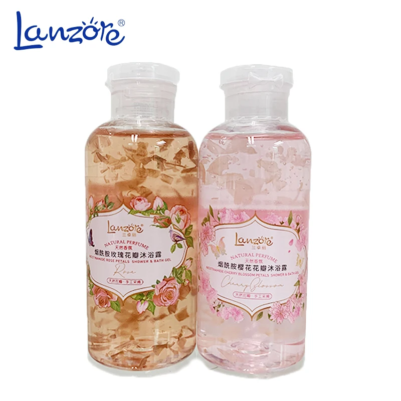 
Household natural petals shower gel 1000ml soft foaming body wash 