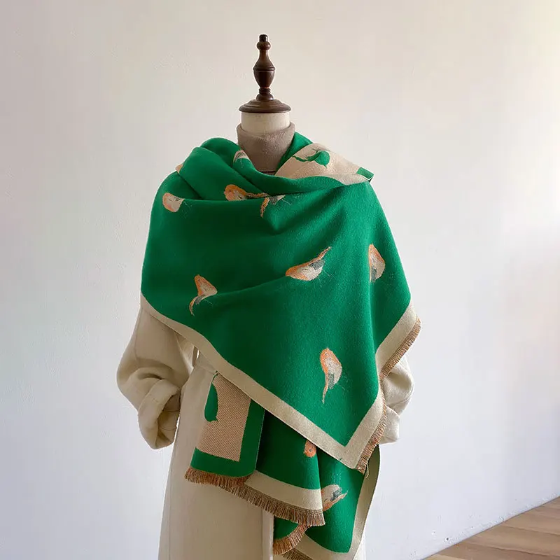 Wholesale Winter Animal Cute Little Bird Scarf For Women Cashmere Feel Soft Warm And Windproof Thick Shawls Wraps For Ladies