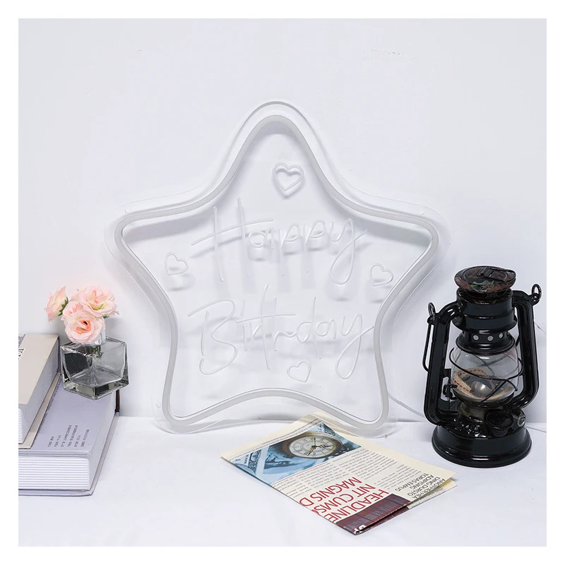 Happy Birthday Neon Light Happy Birthday Glow English Letter Decorative Light Atmosphere Light