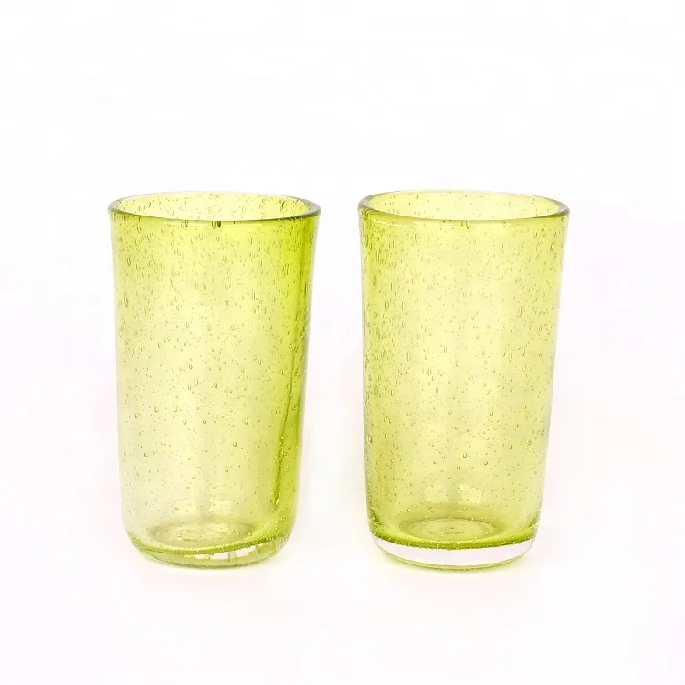 
 Оптовая продажа, переработанные стеклянные тумбы объемом 260 мл, стеклянная чашка с цветными пузырями  