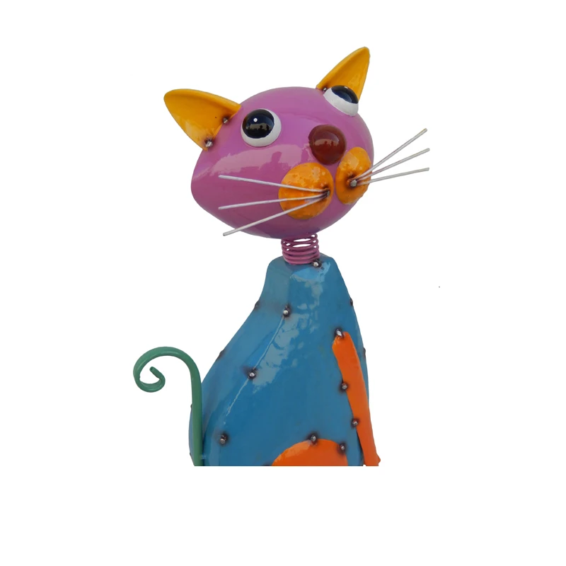 Colorful Garden Decor Durable Outdoor Statue Cute Cat Garden Ornament