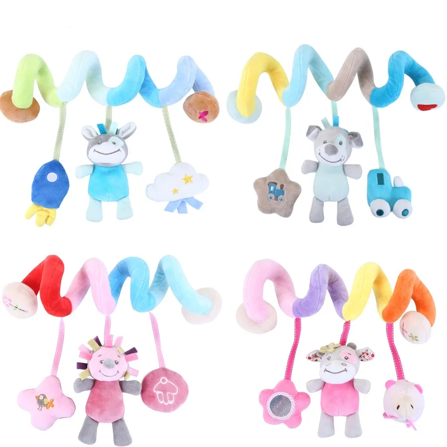 Custom Stuffed Cute Cartoon Newborn Crib Bed Hanging Spiral Plush Toy Baby Spiral Hanging Toys Other Baby Toys