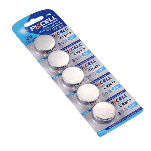 PKCELL 3v voltage cr2477 lithium button cell watch battery with high capacity