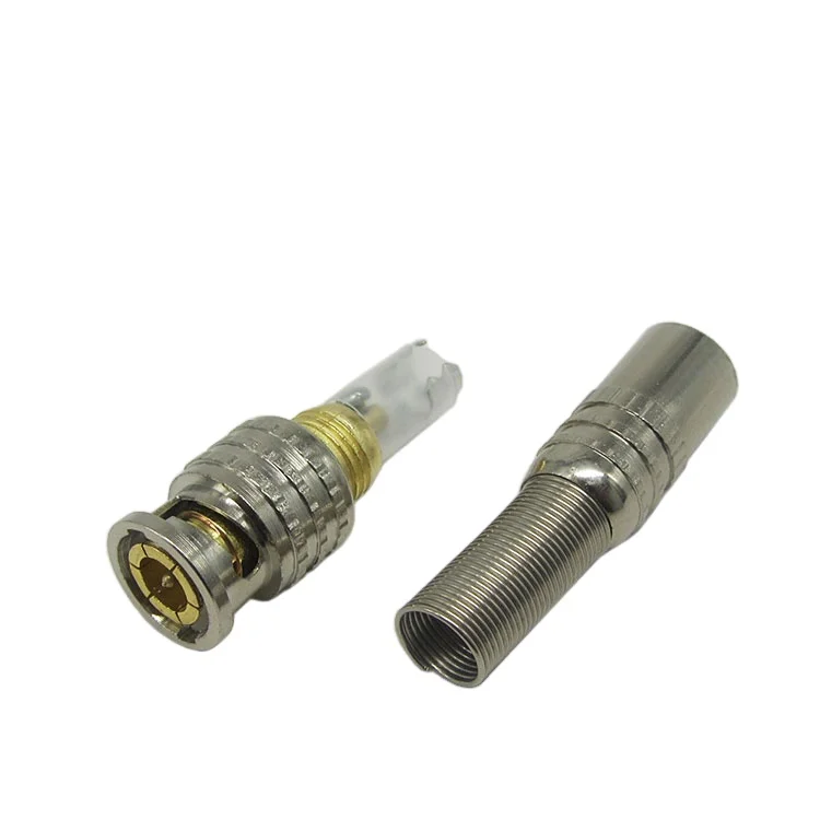 High quality BNC male 75ohm gold plated spring connector for RG58 cable