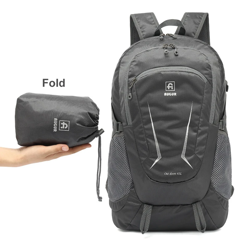 Wholesale climbing casual sports backpacks large waterproof fold nylon travel camping outdoor bag hiking backpack