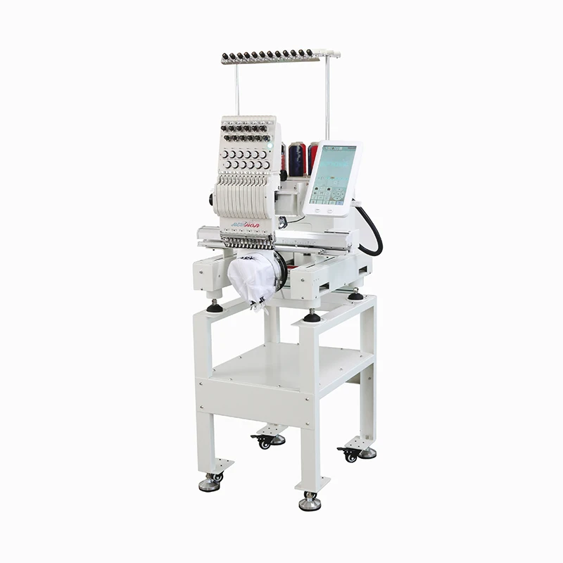 QHM New Single Head 12 Needles Computerized Flat  Embroidery Machine Same as Brother