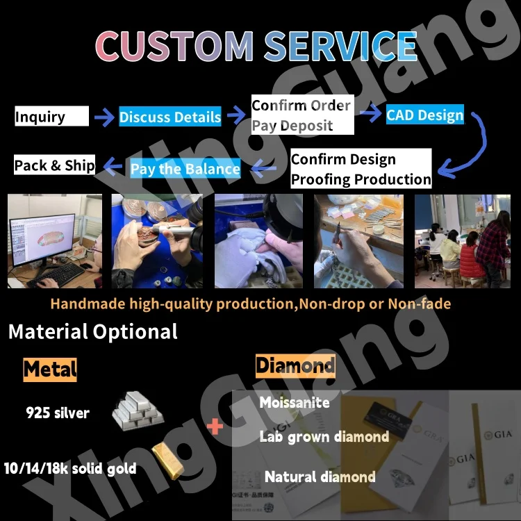 RTS VVS Diamond Pass Diamond Tester Iced Out Moissanite Pendant Custom 925 Silver Hip Hop  Fine Jewelry Pendant Link Chain