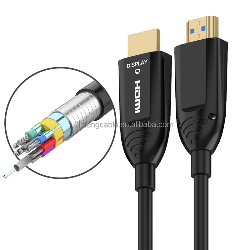 Durable steel armored TPU  jacket protect AV 2.0v  UHD optical cable HDCP2.2 4K60Hz AOC cable fiber optic HDMI cable 4K