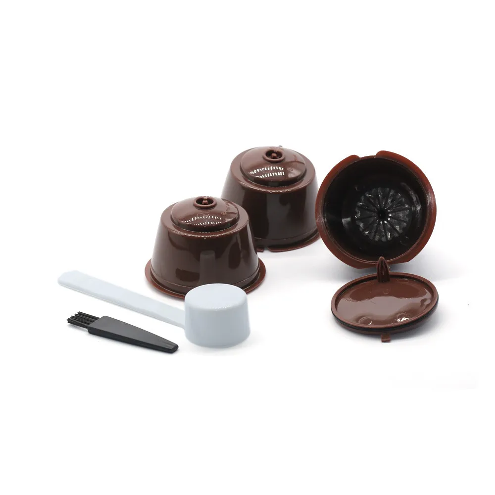 Coffee Capsule Filter 3Pcs/Lot Plastic Refillable Coffee Capsules 200 Times Reusable Compatible For Cafe Dolce Gusto