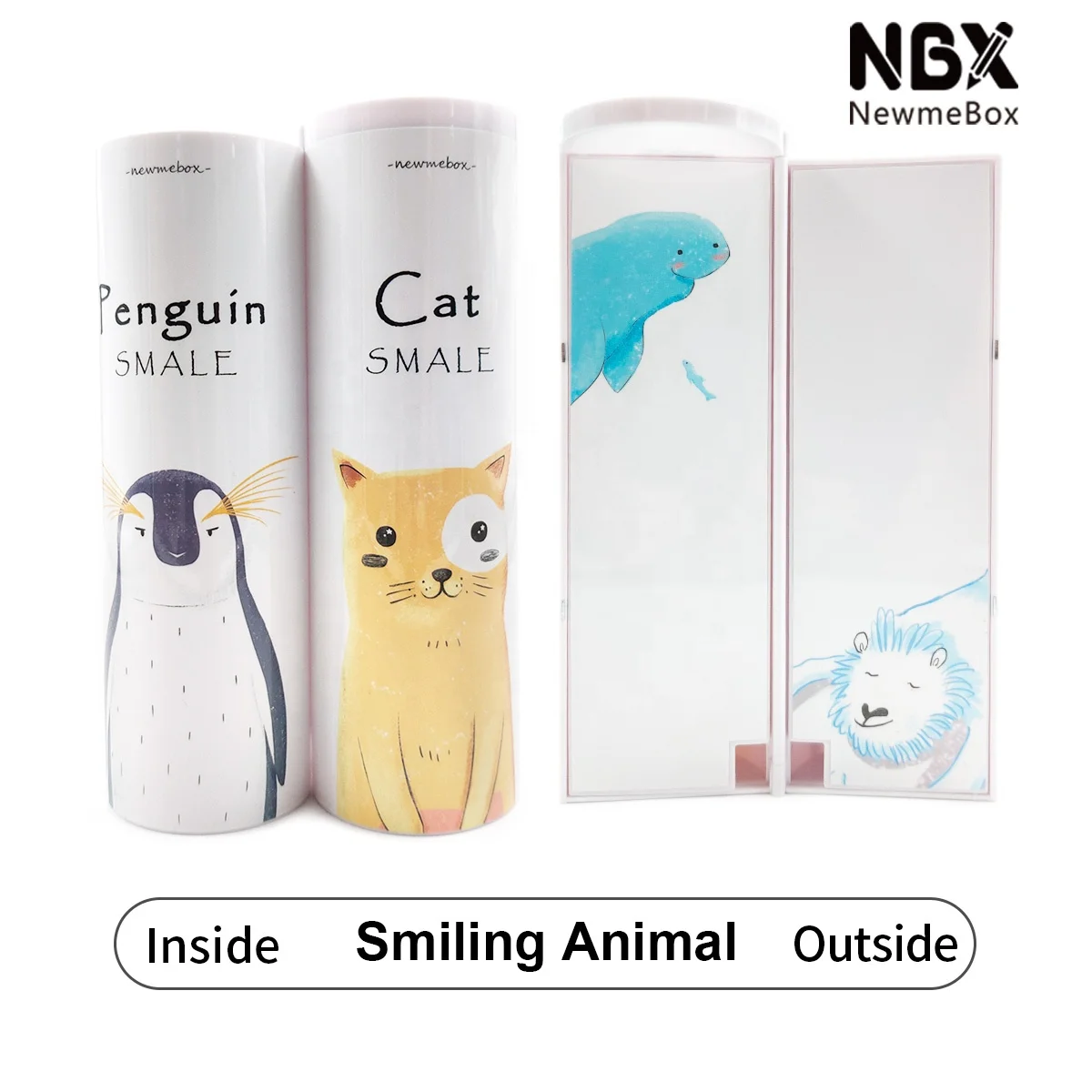 NBX Factory Products Kimi Cat Kawaii Animal Pencil Case with Calculator for Kids Plastic School Pencil Box