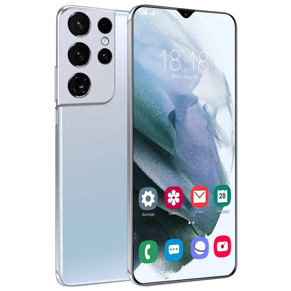 Смартфон с большим экраном и двумя SIM-картами, мобильный телефон S21 Utra, мобильный телефон с экраном 6,7 дюйма, 6800 мАч, мобильный телефон с Android 11, глобальная версия смартфонов