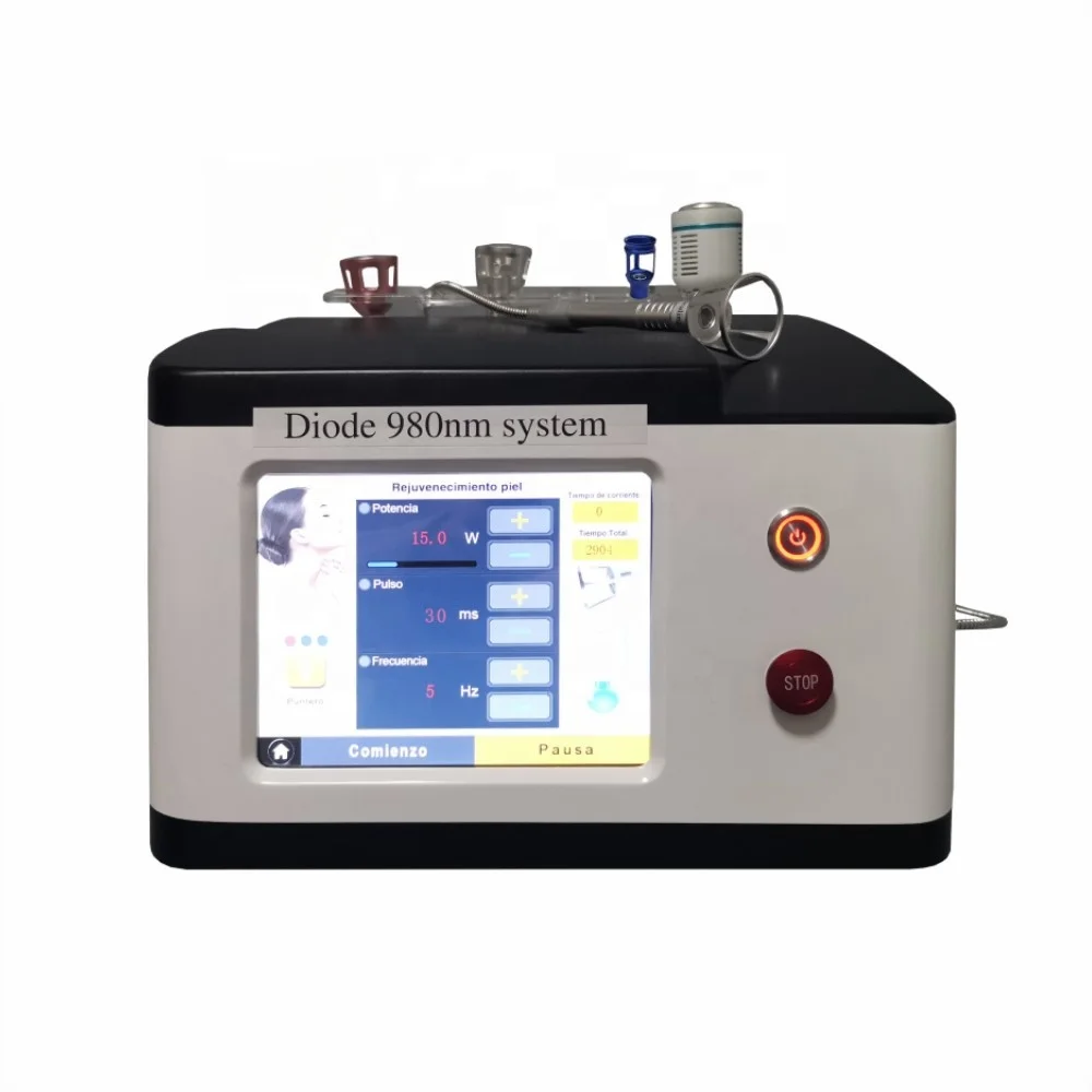 Dual wavelength 980 nm and 1470 nm diode laser for clinic and medical office veins removal vascular varicose treatment