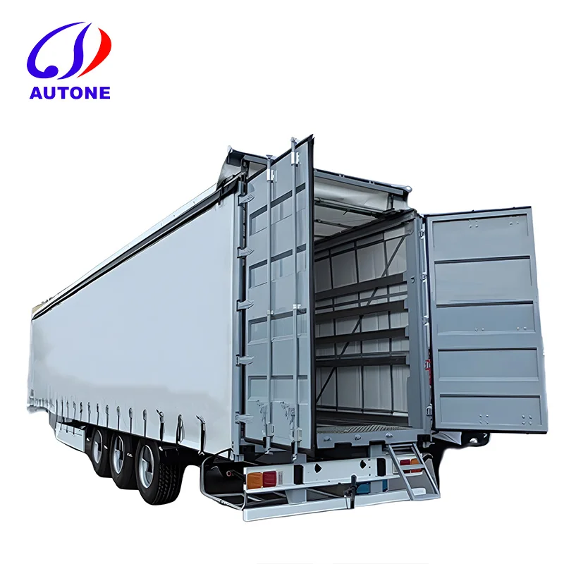 Direct Sale 45ft Canvas Cover Side Curtain Type Box Open Trailer Tautliner Semi Trailer