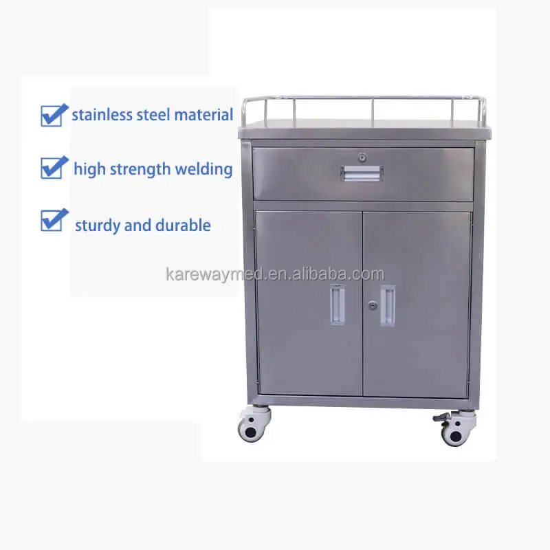 China Guangdong Foshan Stainless Steel Hospital Usage Medicine Trolley Cart