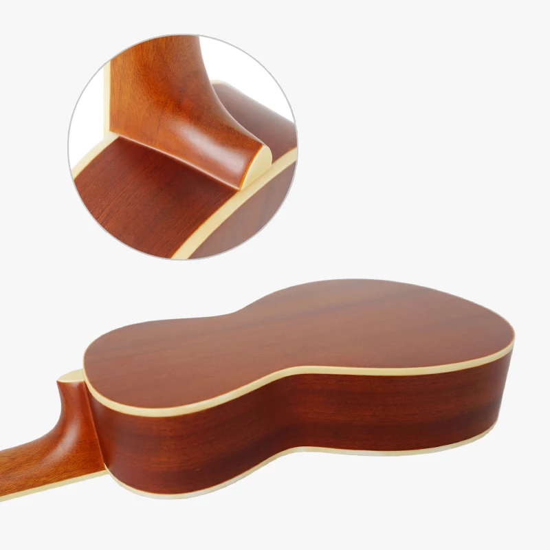 Aiersi brand China made 26 Inch Tenor F Holes Spruce Top Resonator Ukulele travel guitar with case