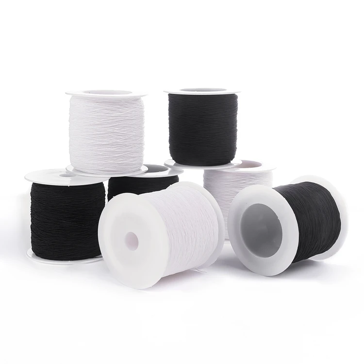 0.3mm Thin round elastic cord braided elastic stretch strap cord for sewing Elastic cord Sewing Elastic Thread