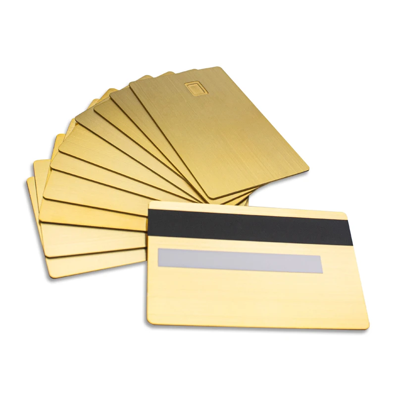 Blank Stainless Steel Magnetic Stripe Bank Atm Card Clip Size Custom Rfid Metal Credit Cards for Laser Engraving