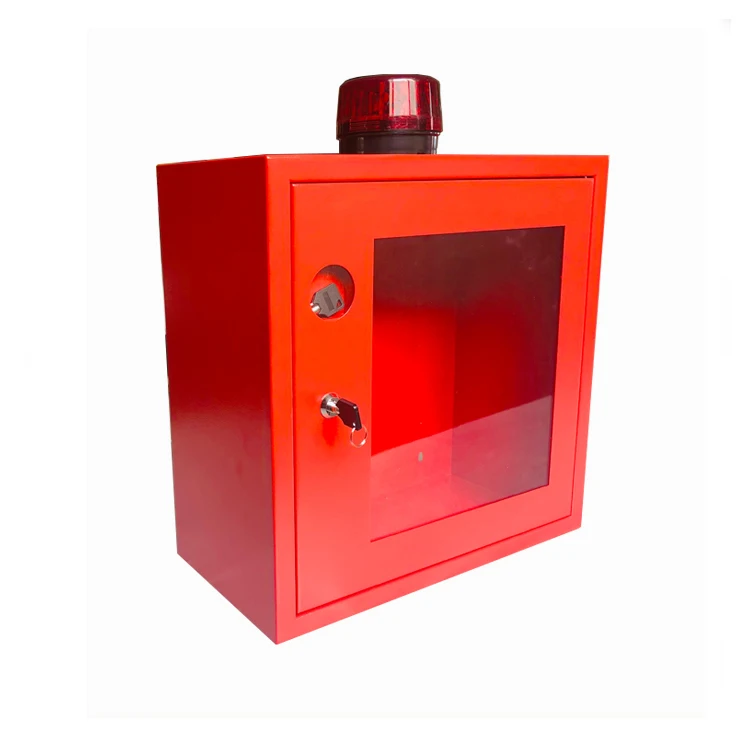 Красный и белый цвет медицинский AED дефибриллятор настенный шкаф со стробоскопическим освещением