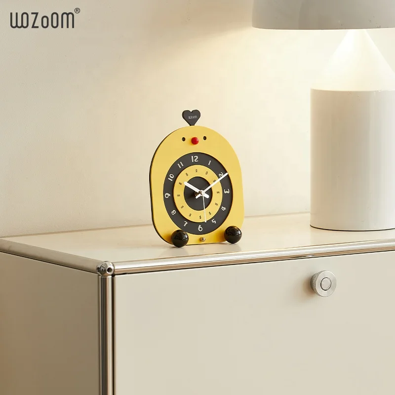 WOZOOM Animal Clock Chicken Patten for Child Room Table Funny Design Decoration Art Home Decor