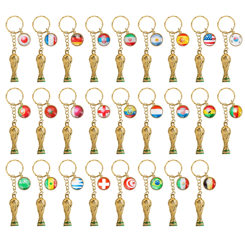 2022 world cup football ball keychain world football cup charms metal with ball keyrings Titan for fans Custom Logo key chain