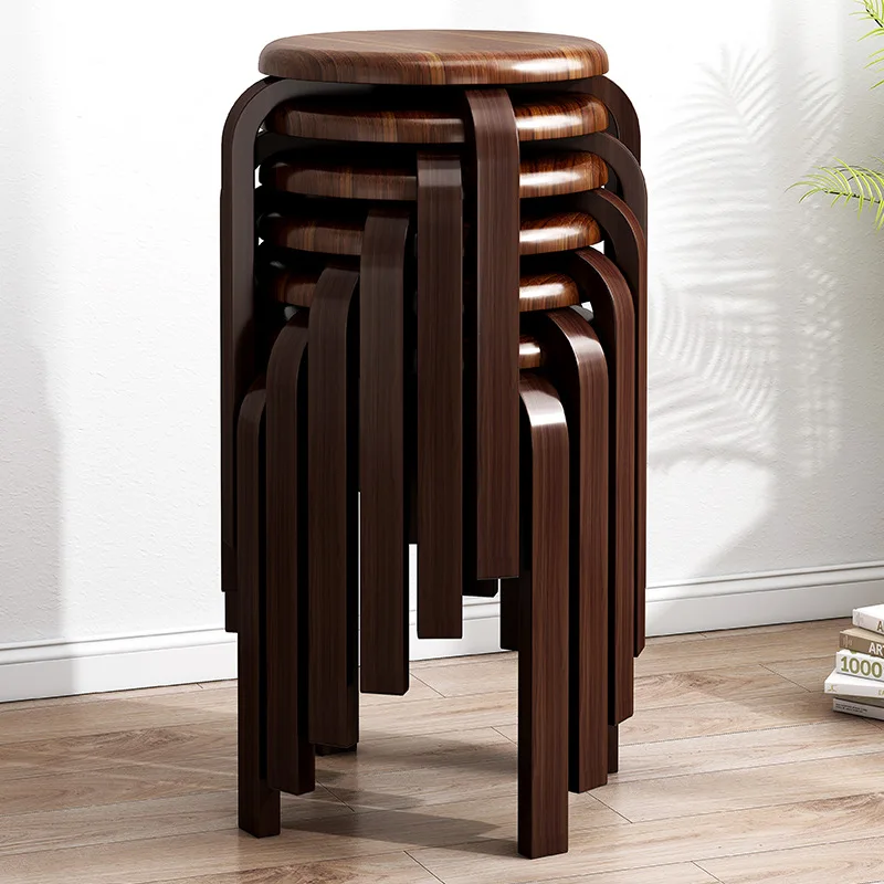 Solid wood round stool household low stool wooden stool.