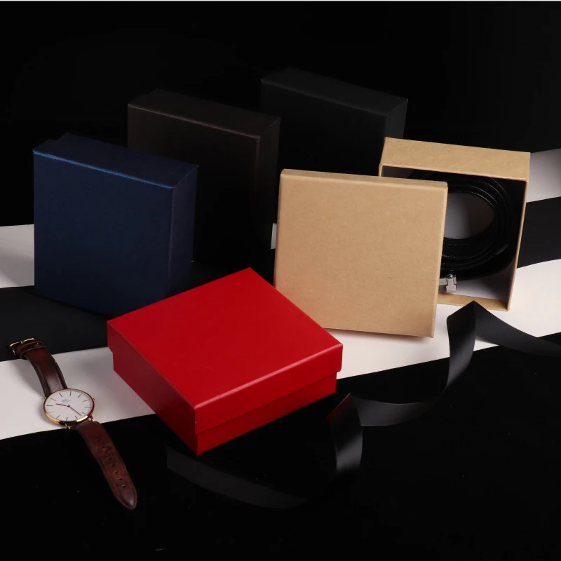 Printing logo gift cardboard kraft paper belt boxes custom bracelet paper gift jewelry packaging box