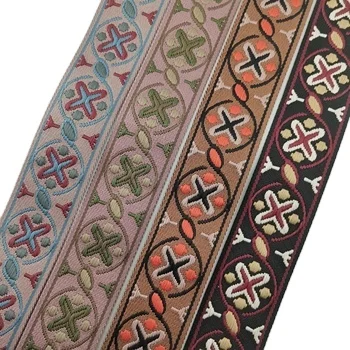 Webbing Colorful Cotton Ribbon for Garments Shoes Bags Belt Hat Decoration Headwear Accessories National Style Jacquard 38mm