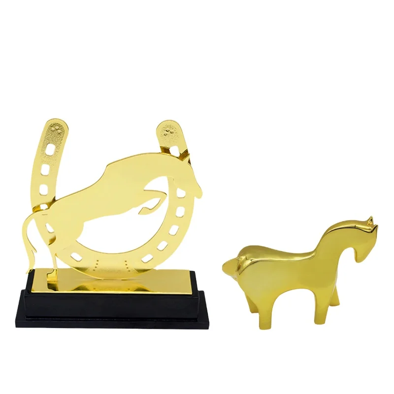 Hot Sale Custom Horse Racing Souvenir Horse Sculpture Custom Horse Racing Champion Award Metal Trophy