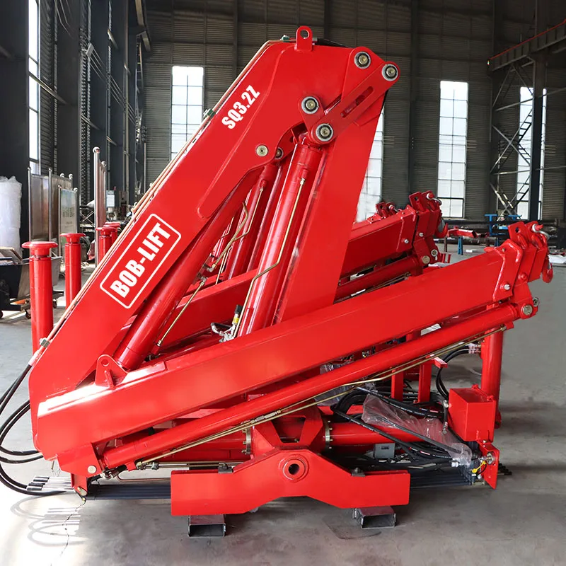 3 Ton High-Capacity Truck Mounted Crane Folding Knuckle with hydraulic winch