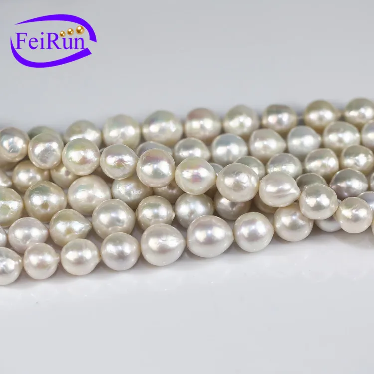 FEIRUN 16inch 11-13mm baroque AA+ Pearls Real Freshwater Pearl Strands