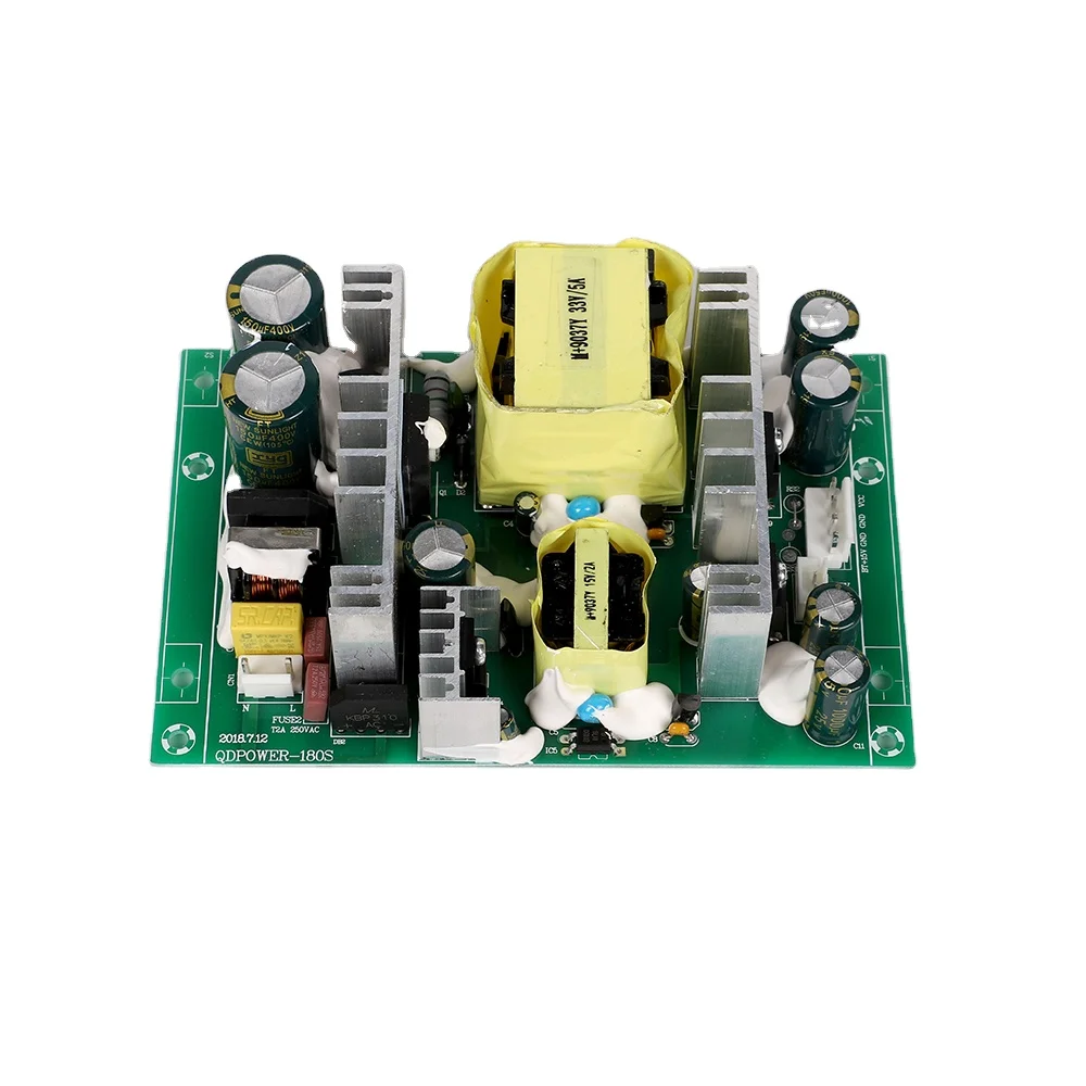 SMPS High Withstanding Voltage Full Protection Dual Output 180W Open Fram Power Supply For Amplifier Speaker