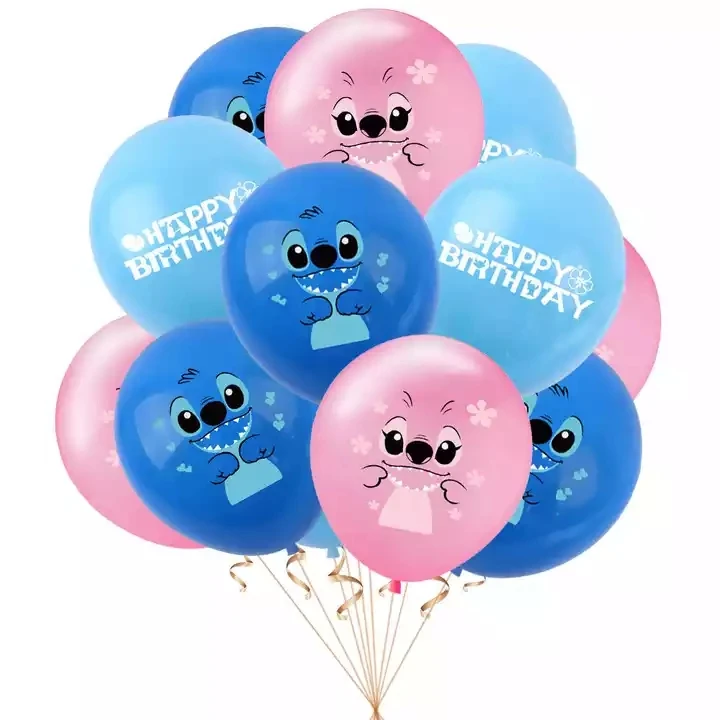 Hot Sale Kids Birthday Party Supplies Lilo Stitch Cartoon Anime Latex Balloon In Bulk Star Baby Theme Party Decoration Kids Toys