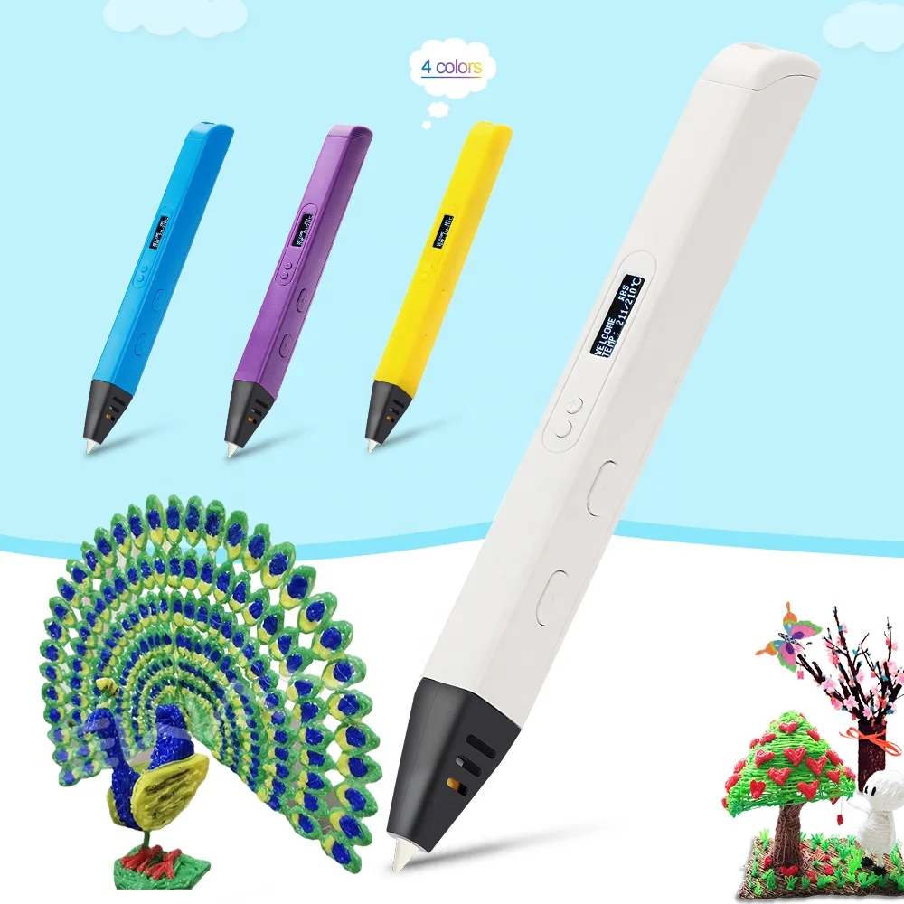 2024 Factory Wholesale Kids Creative Paint OLED Screen rp800 3d printing pen wirlles 3d printer pen nozzle forkieds