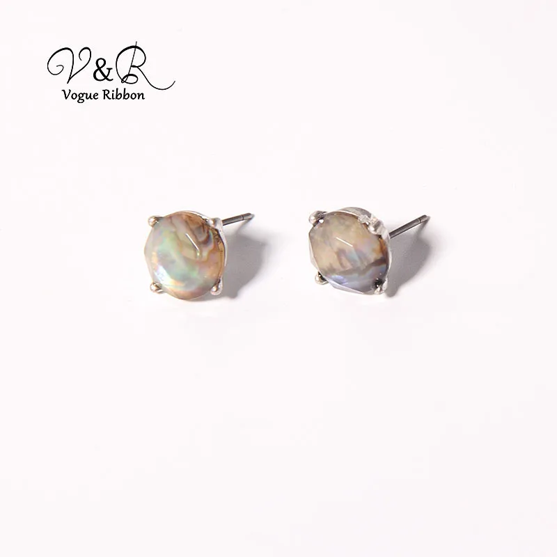 V&R Jewelry xupe 3 Pairsset Gioielli Faux Sea Shell Gemstone Drusy Effected Assorted Cute Basic Earring Set