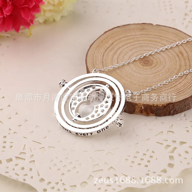 Fashion film harry jewelry potter gold plated time turner hourglass necklace Long necklace
