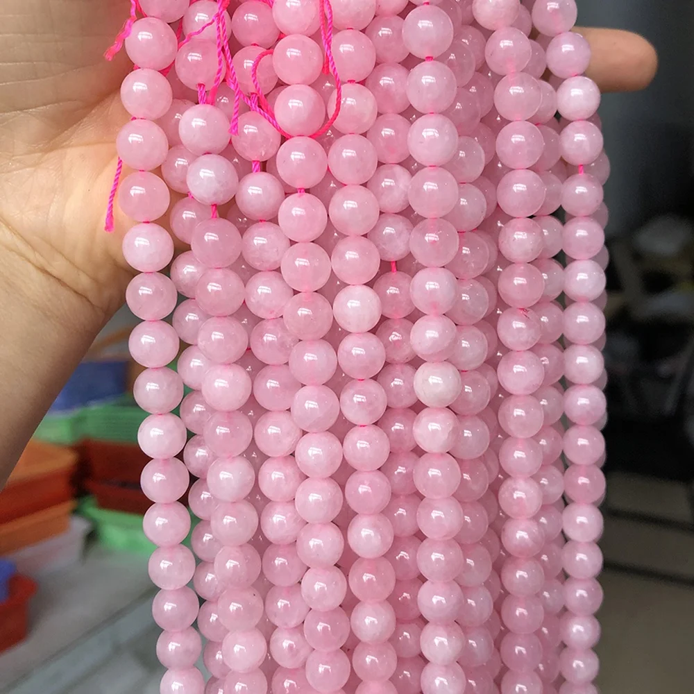 Natural Quartz Stone Rose Quartz Pink Crystal Beads For Jewelry Making