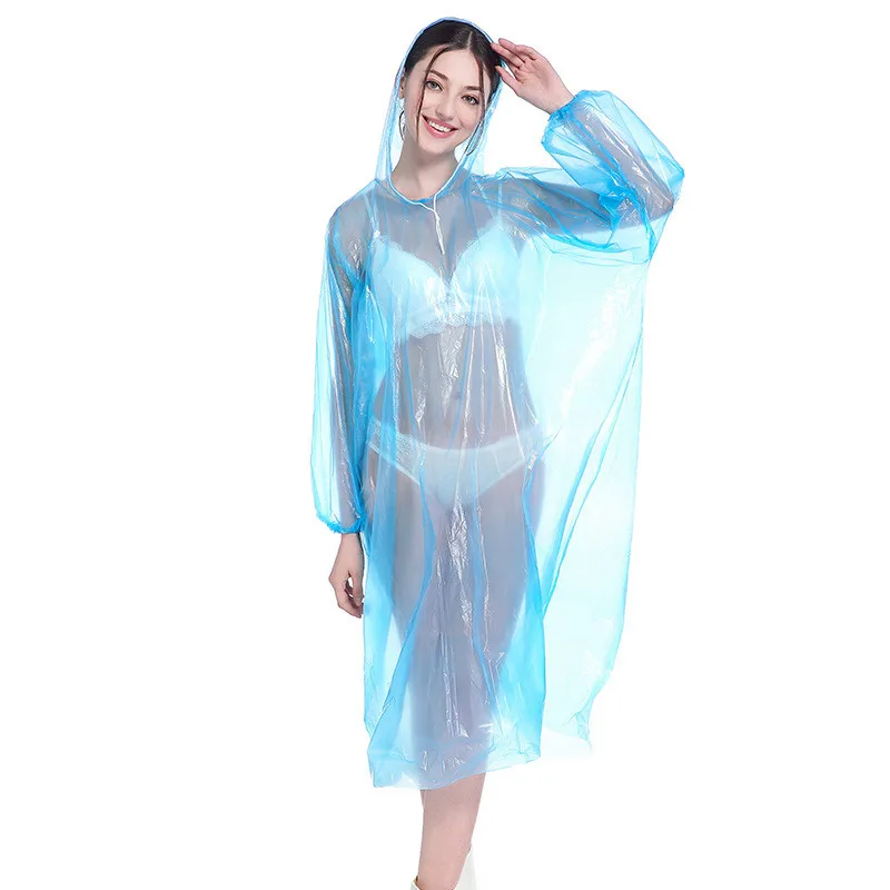 
Custom Emergency Waterproof Disposable PE Rain Coat For Adults 