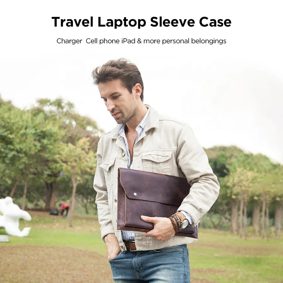 Винтажная кожаная сумка Crazy Horse для ноутбука Macbook Pro 16 дюймов Air m2 m1