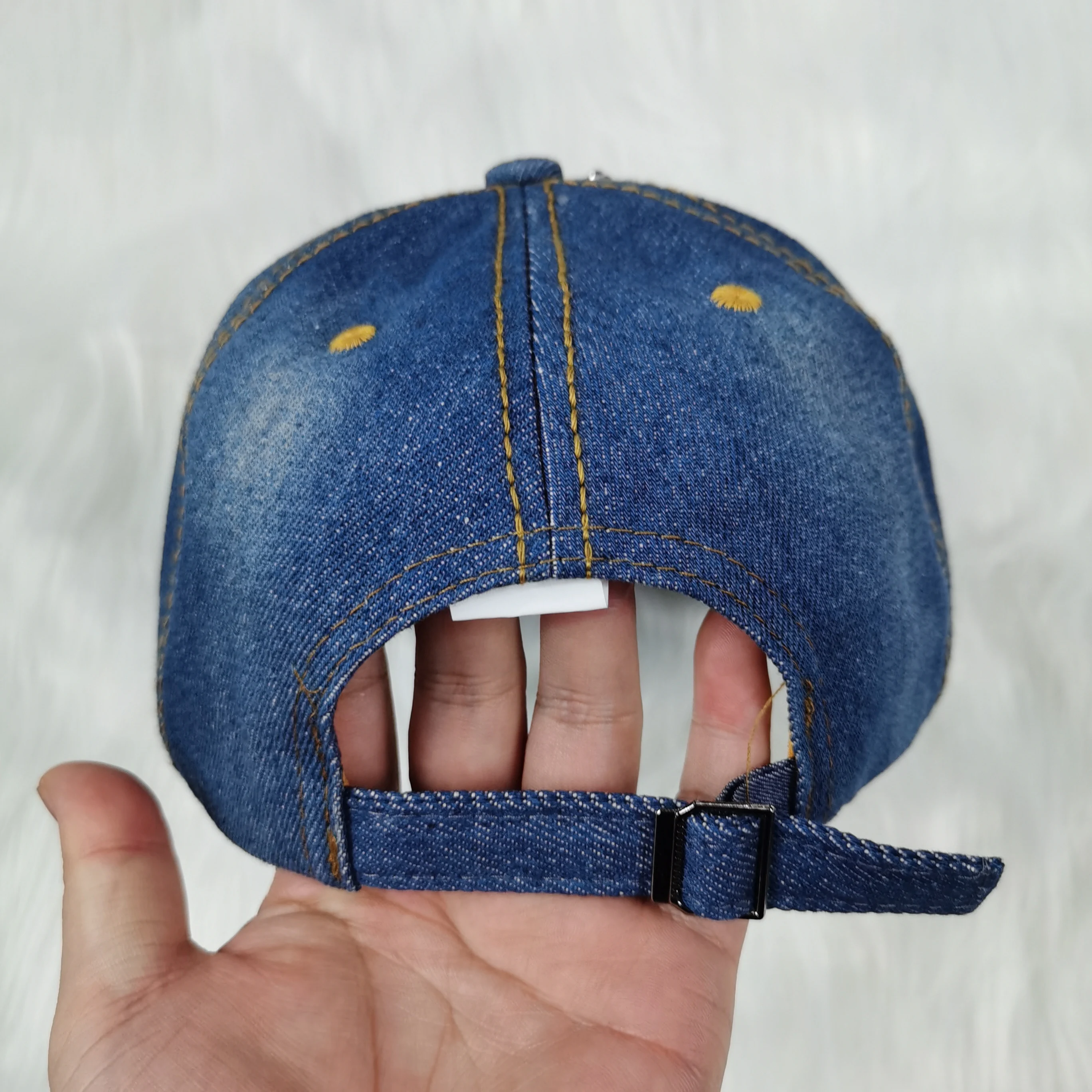 N243CP Роскошная блестящая ковбойская шляпа с бриллиантами стразами блестящими листьями Потертая джинсовая Регулируемая потертая бейсбольная кепка оптом