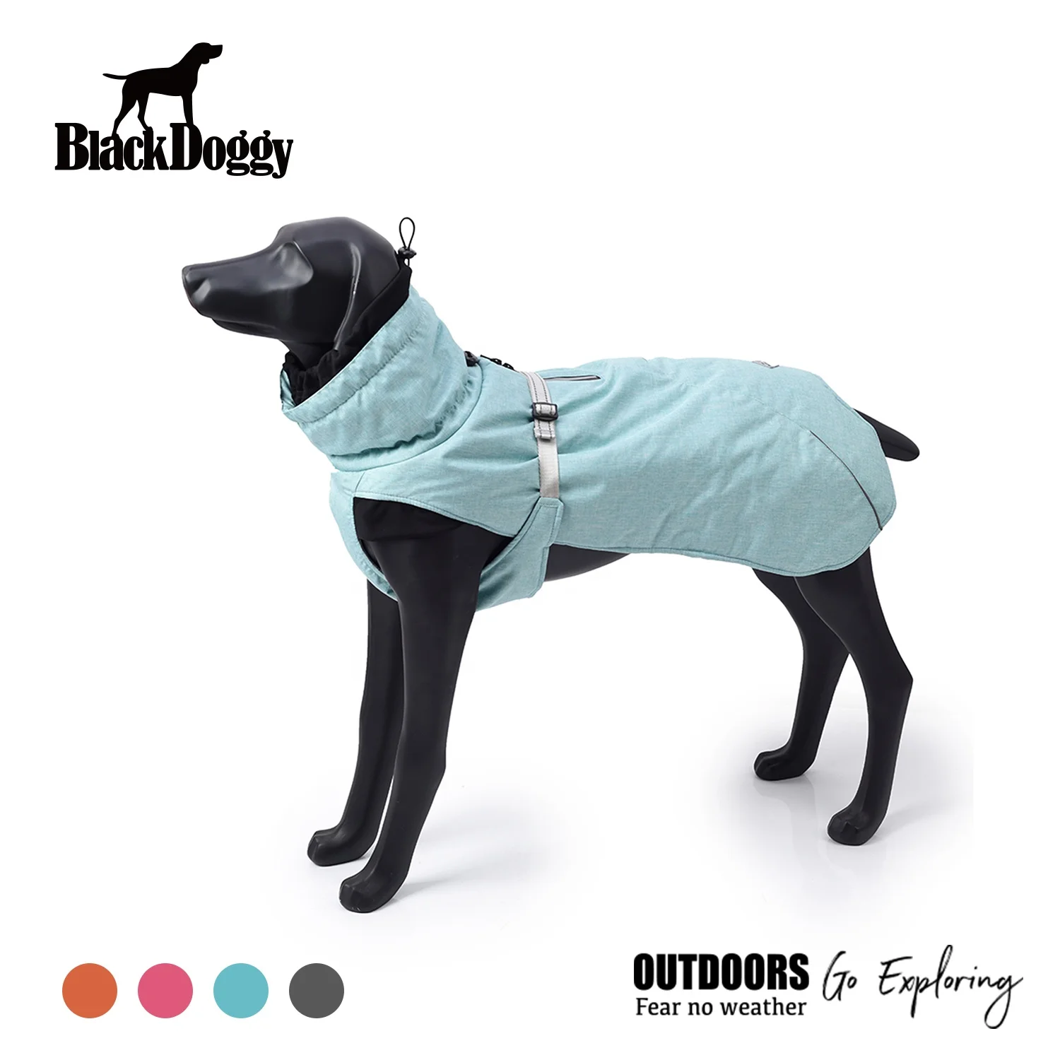 OEM Cationic Nylon Water Resistant Dog Winter Coat Pet Apparel for Large Dog Adventure