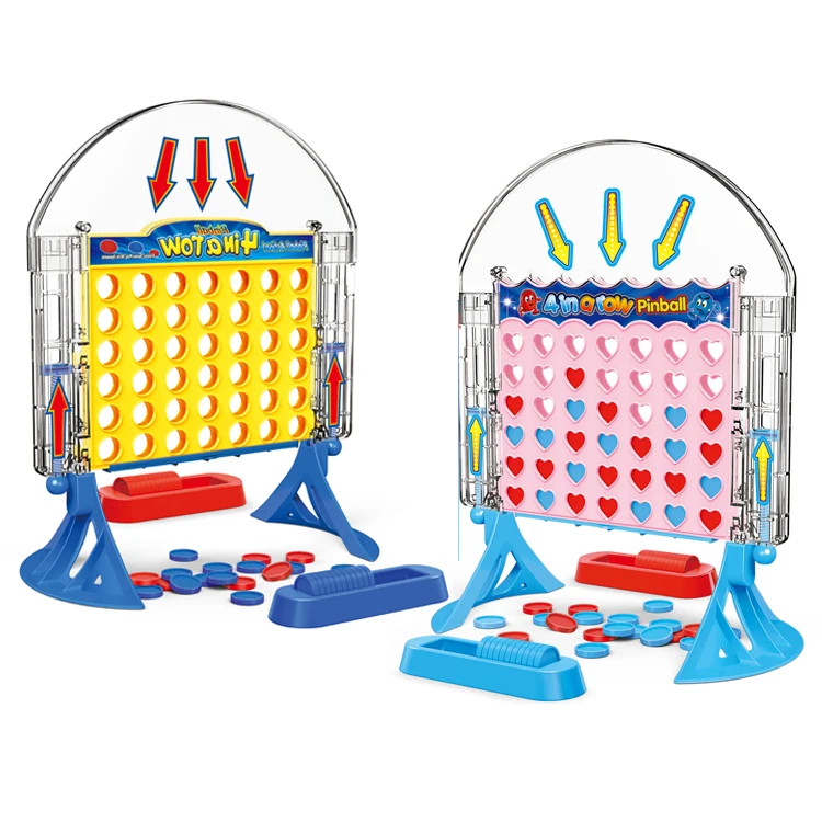 Classic Children Board Games Plastic Pinball Set Connect 4 In A Row Table Game Educational Toys For Kids