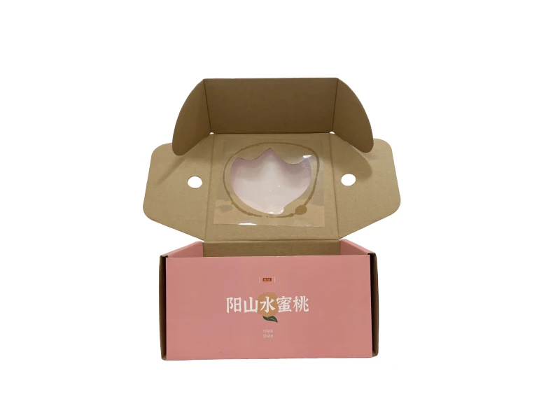 Factory customization juicy peach fruit foods with window carton shipping mailer boxes