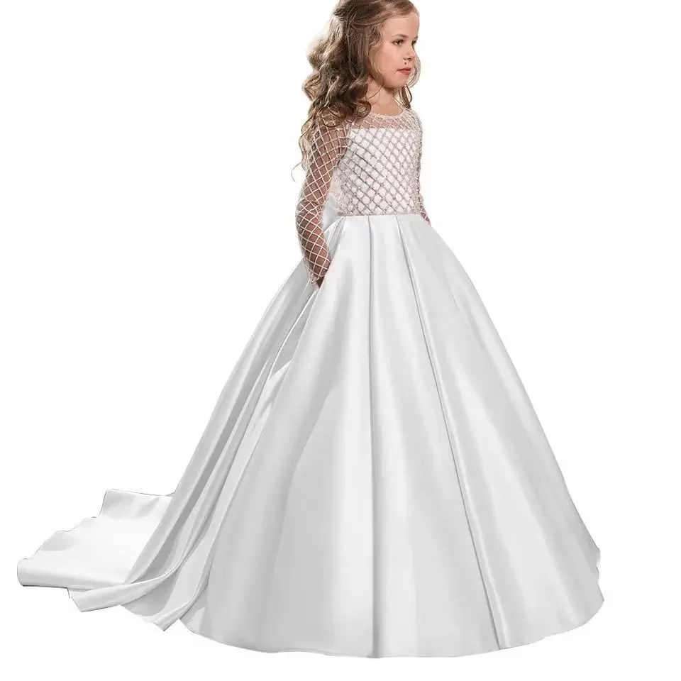 Latest sell well formal boutique fancy long ball gown wedding birthday evening little children kids girls party dresses 12years