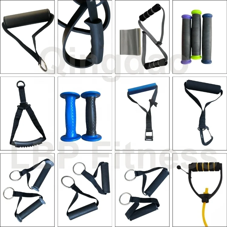 Fitness Home Gym Metal Hook Handles Pulley Cable Machine Attachments Pull Down Grip Resistance Band Workout Bar
