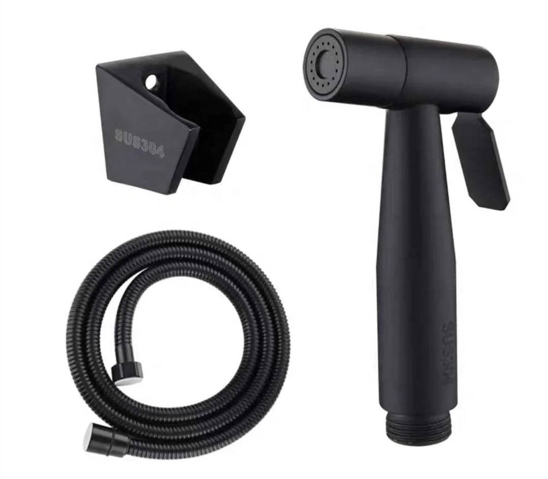 Hot Sale Stainless Steel Bathroom Shattaf Toilet Handheld Portable Black Bidet Water Sprayer Kit