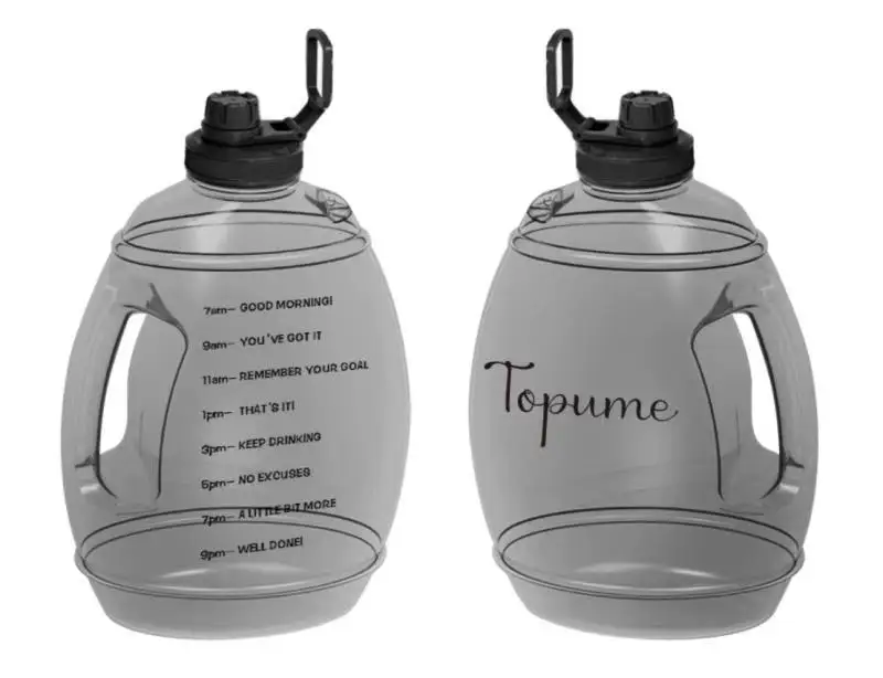 3.78L 1Gallon Water Bottle with Motivational Time Marker Large Capacity Sport Water Jug with Handle 128OZ