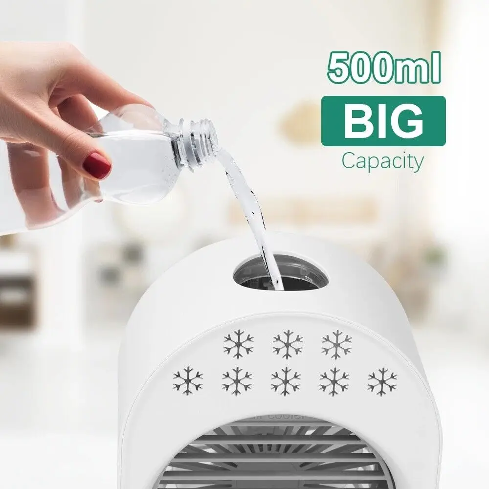 Mini Air Conditioner Humidifier Cooler USB Fan Portable Cooler Fan Night Light