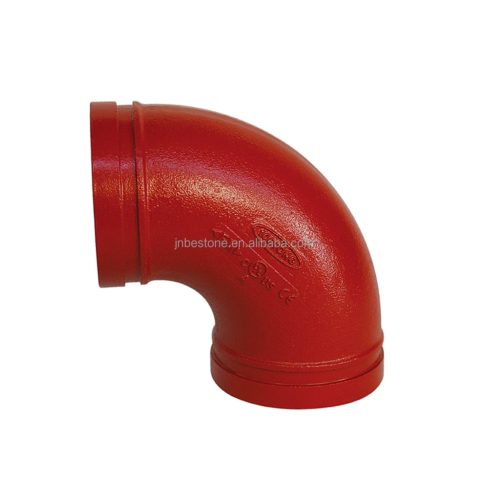 Длинный радиус высокопрочный чугун 90 градусов рифленый трубогиб 1 1/4-12 дюймов